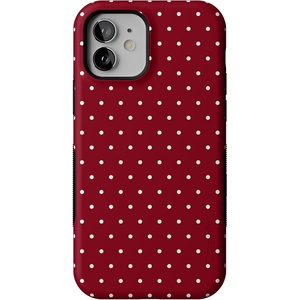 image:imageCasely iPhone 12 Mini Case  On the Dot  Maroon Polka Dot  Bold Protective Design  MagSafe Compatible Design