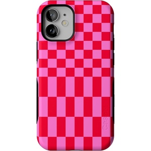image:imageCasely iPhone 12 Mini Case  Vibe Check  Pink Checkerboard  Bold Protective Design  Compatible with MagSafe