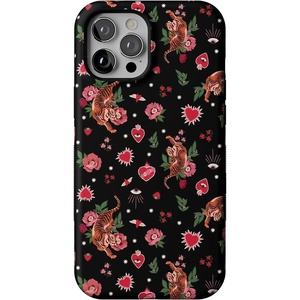image:imageCasely iPhone 12 Pro Max Case  Wild at Heart  Tattooed Tigers Flowers and Sacred Hearts with Evil Eye  Bold Protective Design  MagSafe Compatible