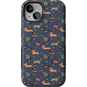 image:imageCasely iPhone 13 Case  Dashing Doxies  Dachshund Dog  Bold Protective Design  MagSafe Compatible Design
