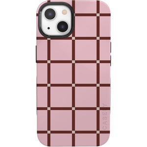 image:imageCasely iPhone 13 Case  Uptown Gridlock  Pink Checkerboard  Bold Protective Design  Compatible with MagSafe