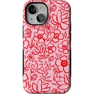 image:imageCasely iPhone 13 Mini Case  Blush Garden  Floral Doodle  Bold Protective Design  Compatible with MagSafe