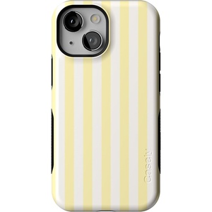 image:imageCasely iPhone 13 Mini Case  Butter Yellow Stripes  Sunday Best  Bold Protective Design  Compatible with MagSafe