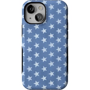 image:imageCasely iPhone 13 Mini Case  Clear Skies  Clear Shimmer  Compatible with MagSafe  Classic Ultra Slim DesignCoastal Blues  Denim Stars