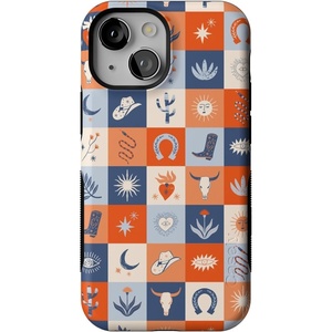image:imageCasely iPhone 13 Mini Case  Clear Skies  Clear Shimmer  Compatible with MagSafe  Classic Ultra Slim DesignDirt Road Chic  Western Squares