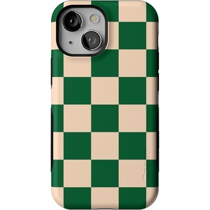 image:imageCasely iPhone 13 Mini Case  Clear Skies  Clear Shimmer  Compatible with MagSafe  Classic Ultra Slim DesignFit Check  Green Checkerboard