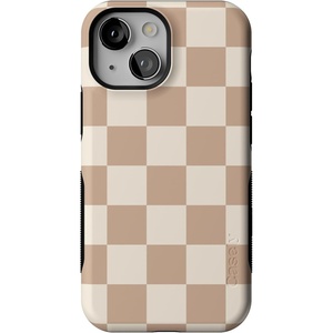 image:imageCasely iPhone 13 Mini Case  Clear Skies  Clear Shimmer  Compatible with MagSafe  Classic Ultra Slim DesignFit Check  Neutral Checkerboard Checkered