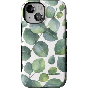 image:imageCasely iPhone 13 Mini Case  Clear Skies  Clear Shimmer  Compatible with MagSafe  Classic Ultra Slim DesignLeaf Me Alone  Green Floral Print