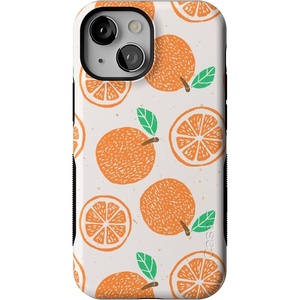image:imageCasely iPhone 13 Mini Case  Clear Skies  Clear Shimmer  Compatible with MagSafe  Classic Ultra Slim DesignMain Squeeze  Orange Stamped