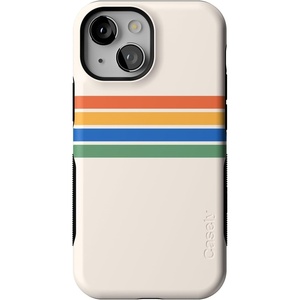 image:imageCasely iPhone 13 Mini Case  Clear Skies  Clear Shimmer  Compatible with MagSafe  Classic Ultra Slim DesignTotally Groovy  Rainbow Stripes Color Block
