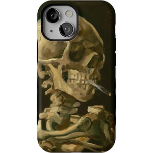 image:imageCasely iPhone 13 Mini Case  Clear Skies  Clear Shimmer  Compatible with MagSafe  Classic Ultra Slim DesignVan Gogh  Skull of a Skeleton with Burning Cig