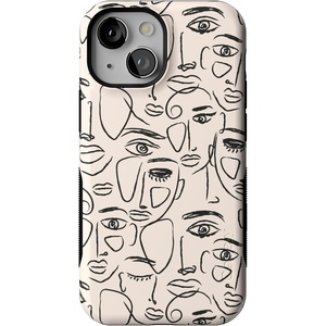image:imageCasely iPhone 13 Mini Case  Clear Skies  Clear Shimmer  Compatible with MagSafe  Classic Ultra Slim DesignWere All Human  Minimal Face Art