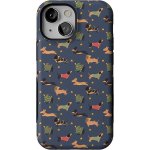 image:imageCasely iPhone 13 Mini Case  Dashing Doxies  Dachshund Dog  Bold Protective Design  MagSafe Compatible Design