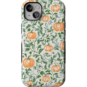 image:imageCasely iPhone 13 Mini Case  Pumpkin Patch  Green Vines  Bold Protective Design  MagSafe Compatible Design