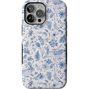 image:imageCasely iPhone 13 Pro Max Case  Blue Vintage Rabbits in Spring Flowers  Compatible with MagSafe  Bold Protective Design