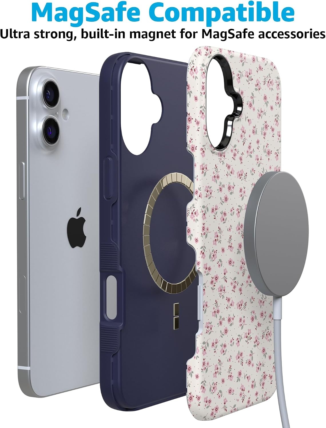 image:imageCasely iPhone 16 Plus Case  Cottage Charm  Cottagecore  Bold Protective Design  Compatible with MagSafe