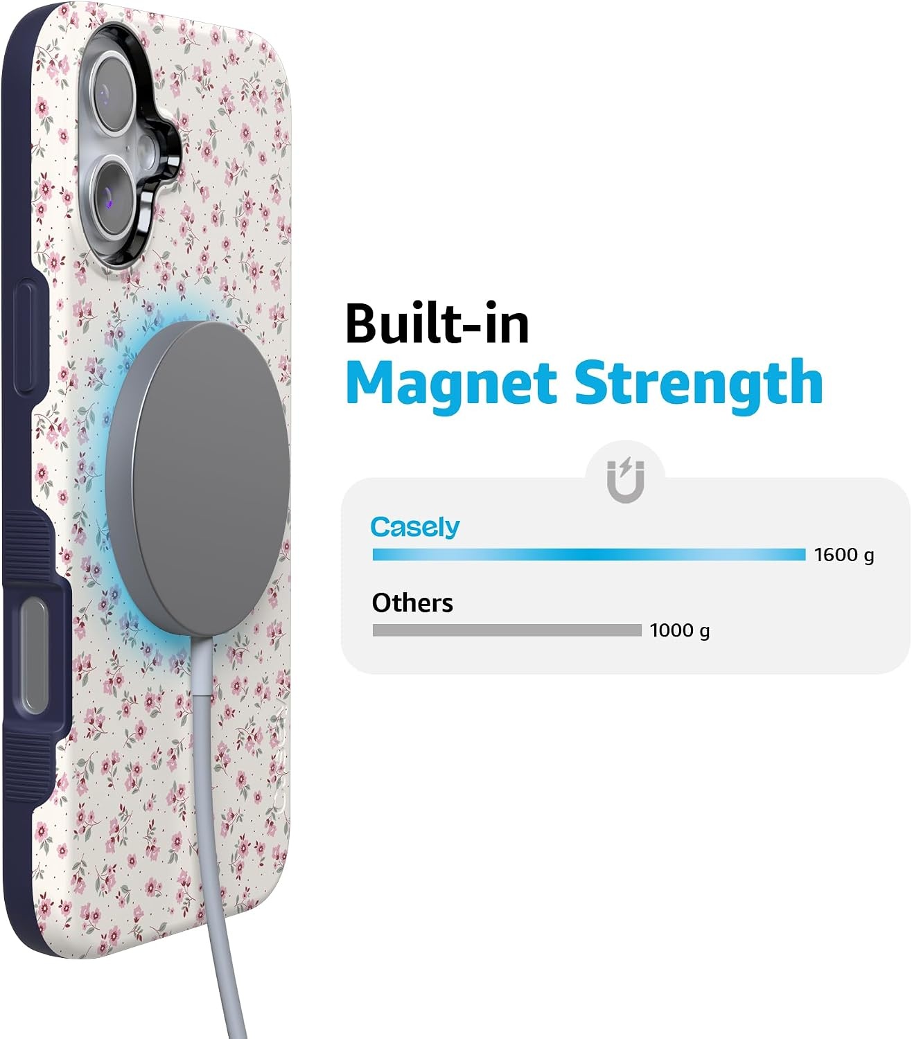 image:imageCasely iPhone 16 Plus Case  Cottage Charm  Cottagecore  Bold Protective Design  Compatible with MagSafe