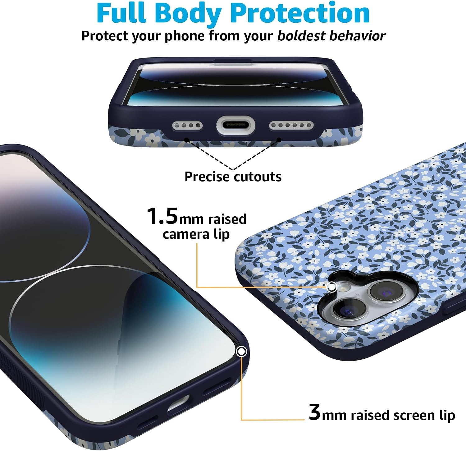 image:imageCasely iPhone 16 Plus Case  Picking Daisies  Cottagecore  Bold Protective Design  Compatible with MagSafe