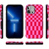 image:imageCasely iPhone 13 Pro Max Case  Vibe Check  Pink Checkerboard  Bold Protective Design  Compatible with MagSafe
