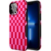image:imageCasely iPhone 13 Pro Max Case  Vibe Check  Pink Checkerboard  Bold Protective Design  Compatible with MagSafe