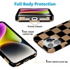 image:imageCasely iPhone 14 Case  Falling for You  Plum Floral  Compatible with MagSafe  Classic Ultra Slim DesignFit Check  Black  Brown Checkerboard