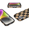 image:imageCasely iPhone 14 Case  Falling for You  Plum Floral  Compatible with MagSafe  Classic Ultra Slim DesignFit Check  Black  Brown Checkerboard