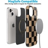 image:imageCasely iPhone 14 Case  Falling for You  Plum Floral  Compatible with MagSafe  Classic Ultra Slim DesignFit Check  Black  Brown Checkerboard