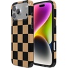 image:imageCasely iPhone 14 Case  Falling for You  Plum Floral  Compatible with MagSafe  Classic Ultra Slim DesignFit Check  Black  Brown Checkerboard
