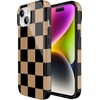 image:imageCasely iPhone 14 Case  Falling for You  Plum Floral  Compatible with MagSafe  Classic Ultra Slim DesignFit Check  Black  Brown Checkerboard