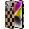 image:imageCasely iPhone 14 Case  Falling for You  Plum Floral  Compatible with MagSafe  Classic Ultra Slim DesignFit Check  Black  Brown Checkerboard