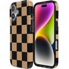 image:imageCasely iPhone 14 Case  Falling for You  Plum Floral  Compatible with MagSafe  Classic Ultra Slim DesignFit Check  Black  Brown Checkerboard