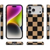 image:imageCasely iPhone 14 Case  Falling for You  Plum Floral  Compatible with MagSafe  Classic Ultra Slim DesignFit Check  Black  Brown Checkerboard