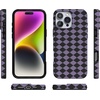 image:imageCasely iPhone 14 Case  Falling for You  Plum Floral  Compatible with MagSafe  Classic Ultra Slim DesignHarlequin Midnight Diamond  Black and Purple