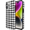 image:imageCasely iPhone 14 Case  Falling for You  Plum Floral  Compatible with MagSafe  Classic Ultra Slim DesignHarlequin Salem Diamond  Black and White