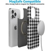 image:imageCasely iPhone 14 Case  Falling for You  Plum Floral  Compatible with MagSafe  Classic Ultra Slim DesignHarlequin Salem Diamond  Black and White