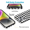 image:imageCasely iPhone 14 Case  Falling for You  Plum Floral  Compatible with MagSafe  Classic Ultra Slim DesignHarlequin Salem Diamond  Black and White