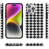 image:imageCasely iPhone 14 Case  Falling for You  Plum Floral  Compatible with MagSafe  Classic Ultra Slim DesignHarlequin Salem Diamond  Black and White