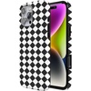 image:imageCasely iPhone 14 Case  Falling for You  Plum Floral  Compatible with MagSafe  Classic Ultra Slim DesignHarlequin Salem Diamond  Black and White