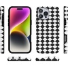 image:imageCasely iPhone 14 Case  Falling for You  Plum Floral  Compatible with MagSafe  Classic Ultra Slim DesignHarlequin Salem Diamond  Black and White