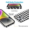 image:imageCasely iPhone 14 Case  Falling for You  Plum Floral  Compatible with MagSafe  Classic Ultra Slim DesignHarlequin Salem Diamond  Black and White