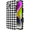 image:imageCasely iPhone 14 Case  Falling for You  Plum Floral  Compatible with MagSafe  Classic Ultra Slim DesignHarlequin Salem Diamond  Black and White