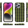 image:imageCasely iPhone 14 Case  Falling for You  Plum Floral  Compatible with MagSafe  Classic Ultra Slim DesignHarlequin Wicked Diamond  Black and Green