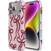 image:imageCasely iPhone 14 Plus Case  Final Rose  Red amp Pink Floral  Compatible with MagSafe  Classic Ultra Slim DesignLove Me Knot  Mauve Bow