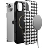 image:imageCasely iPhone 15 Case  Harlequin Salem Diamond  Black and White  Bold Protective Design  MagSafe Compatible Design
