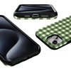 image:imageCasely iPhone 15 Plus Case  Checked Twice  Green Plaid  Bold Protective Design  MagSafe Compatible Design