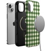 image:imageCasely iPhone 15 Plus Case  Checked Twice  Green Plaid  Bold Protective Design  MagSafe Compatible Design