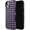 image:imageCasely iPhone 15 Plus Case  Harlequin Midnight Diamond  Black and Purple  Bold Protective Design  MagSafe Compatible Design