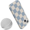 image:imageCasely iPhone 15 Plus Case  Lovebug  Blue Hearts  Compatible with MagSafe  Classic Ultra Slim DesignFit Check  Light Blue Checkerboard