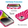 image:imageCasely iPhone 15 Plus Case  Lovebug  Blue Hearts  Compatible with MagSafe  Classic Ultra Slim DesignVibe Check  Pink Checkerboard
