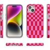 image:imageCasely iPhone 15 Plus Case  Lovebug  Blue Hearts  Compatible with MagSafe  Classic Ultra Slim DesignVibe Check  Pink Checkerboard